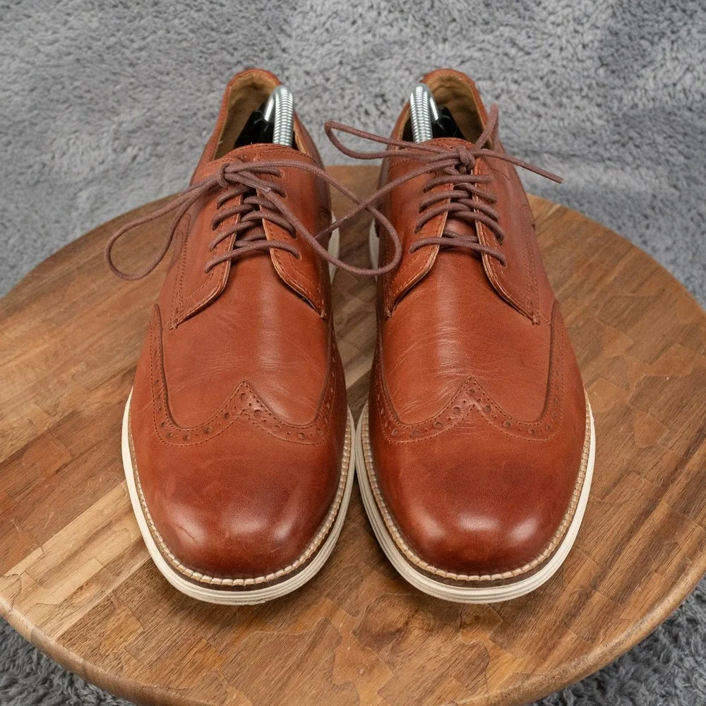 COLE HAAN ORIGINAL GRAND WINGTIP OXFORDS Woodbury/Ivory #C26471 SIZE 10 M